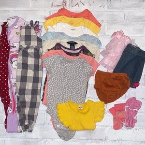 Babygirl 9m spring & summer romper onesies bottom bundle!!